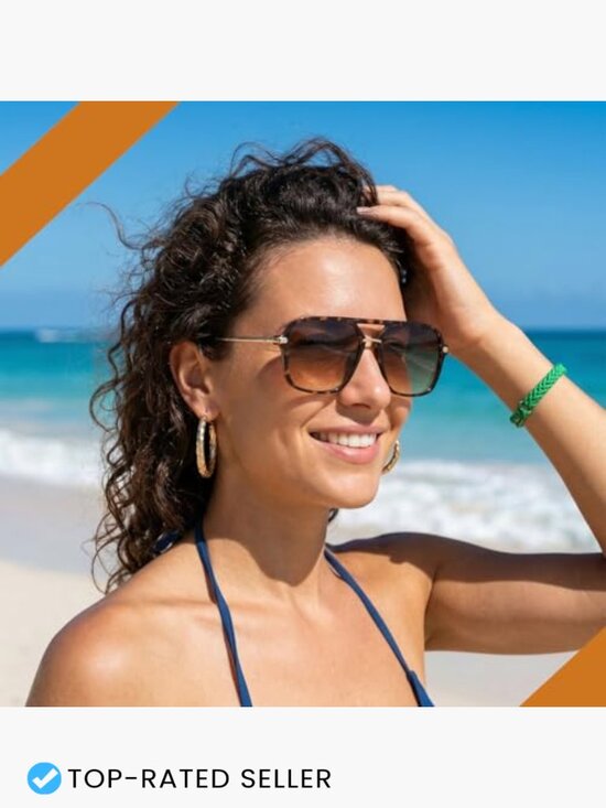 Vintage Oversized Square Sunglasses Double Bridge Polarized Retro Shades main image 2